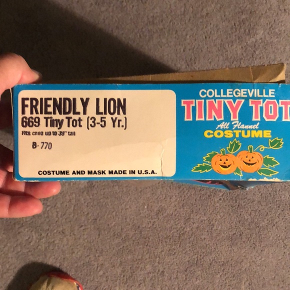 Vintage Collegeville Tiny Tot Halloween Costume #669 Friendly Lion - Picture 4 of 8